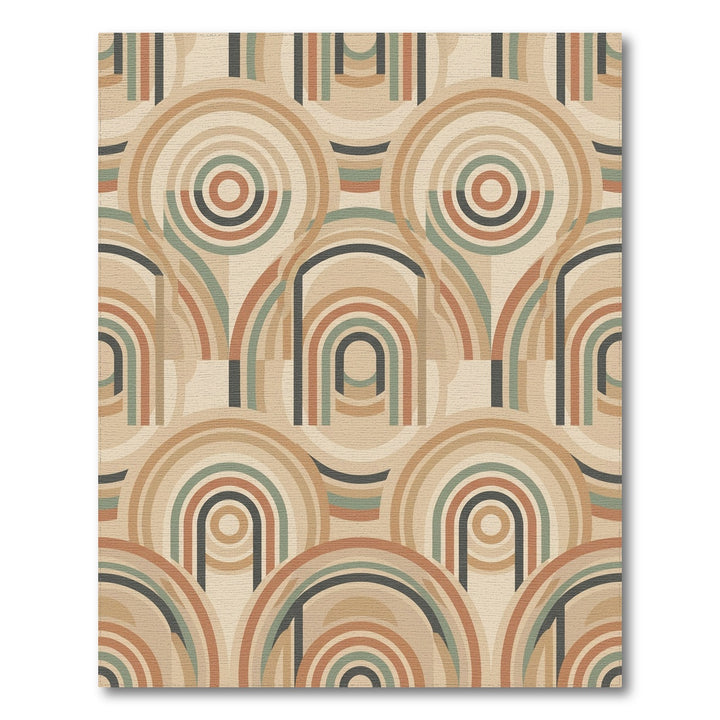 Retro Earth Tones Arch Rainbow Rug