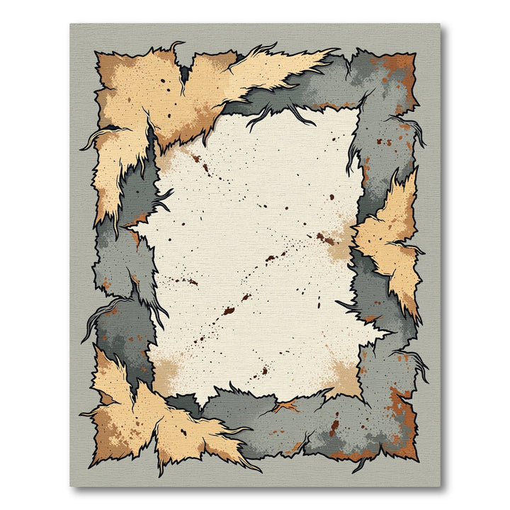 Distressed Earthy Tone Torn Paper Rug