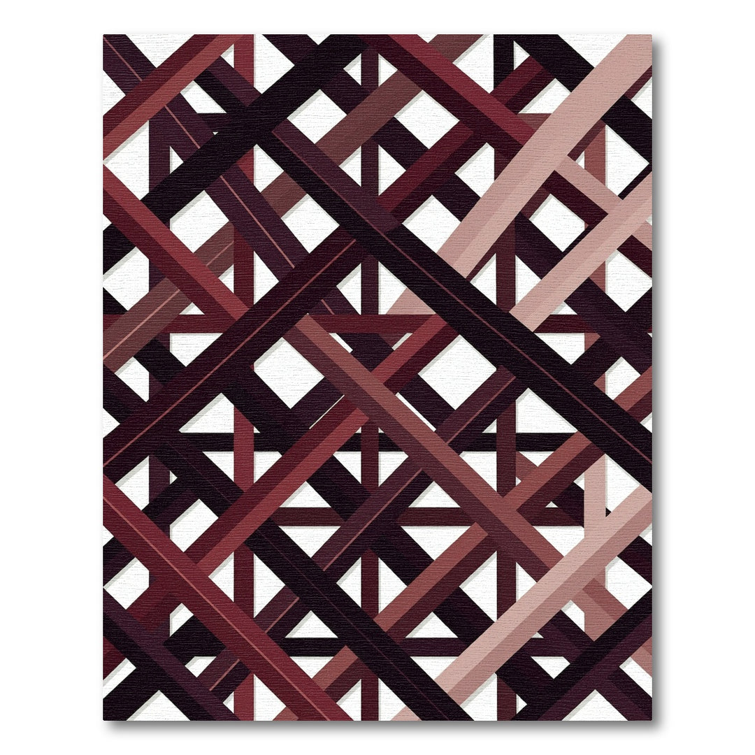 Crimson Geometric Overlay Rug