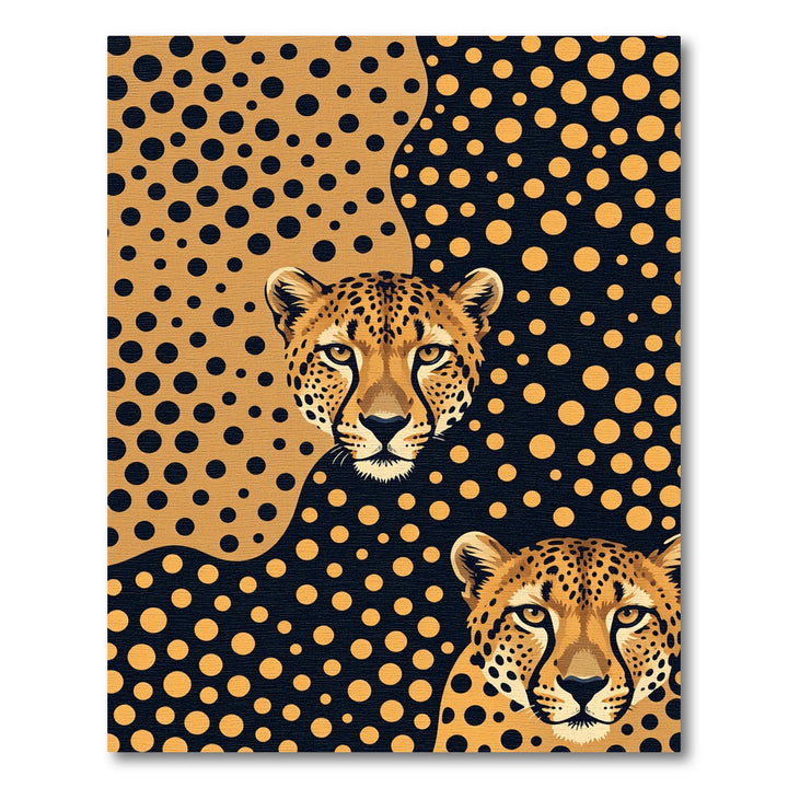 Bold Cheetah Black Orange Polka Dot Rug
