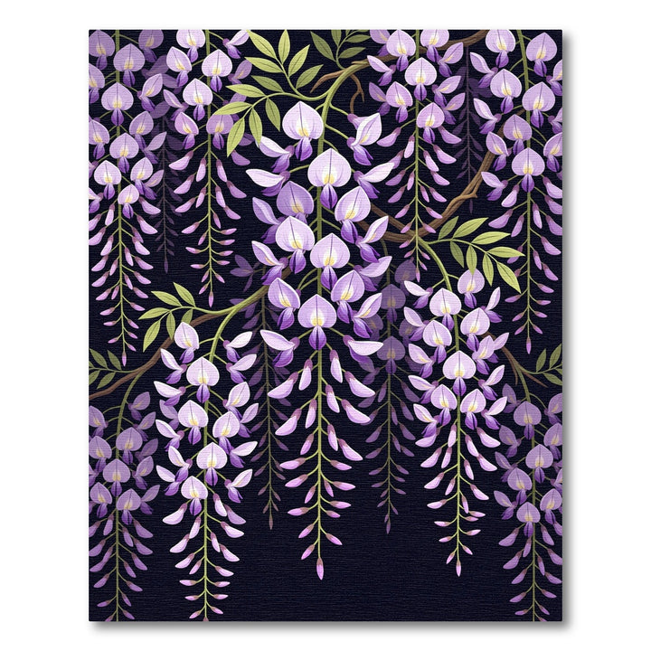 Purple Wisteria Cascading Floral Rug