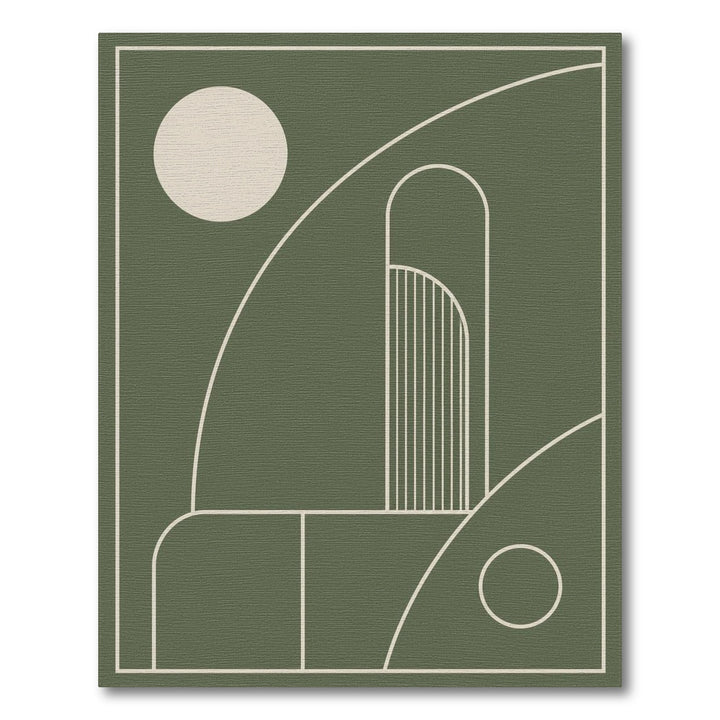 Arch Green Geometric Arch Area Rug