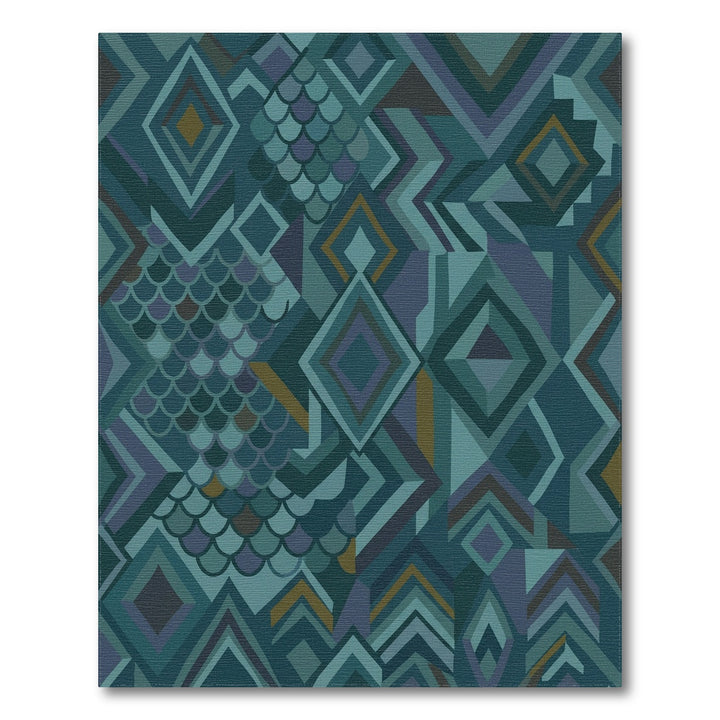 Teal And Purple Geometric Shards Rug