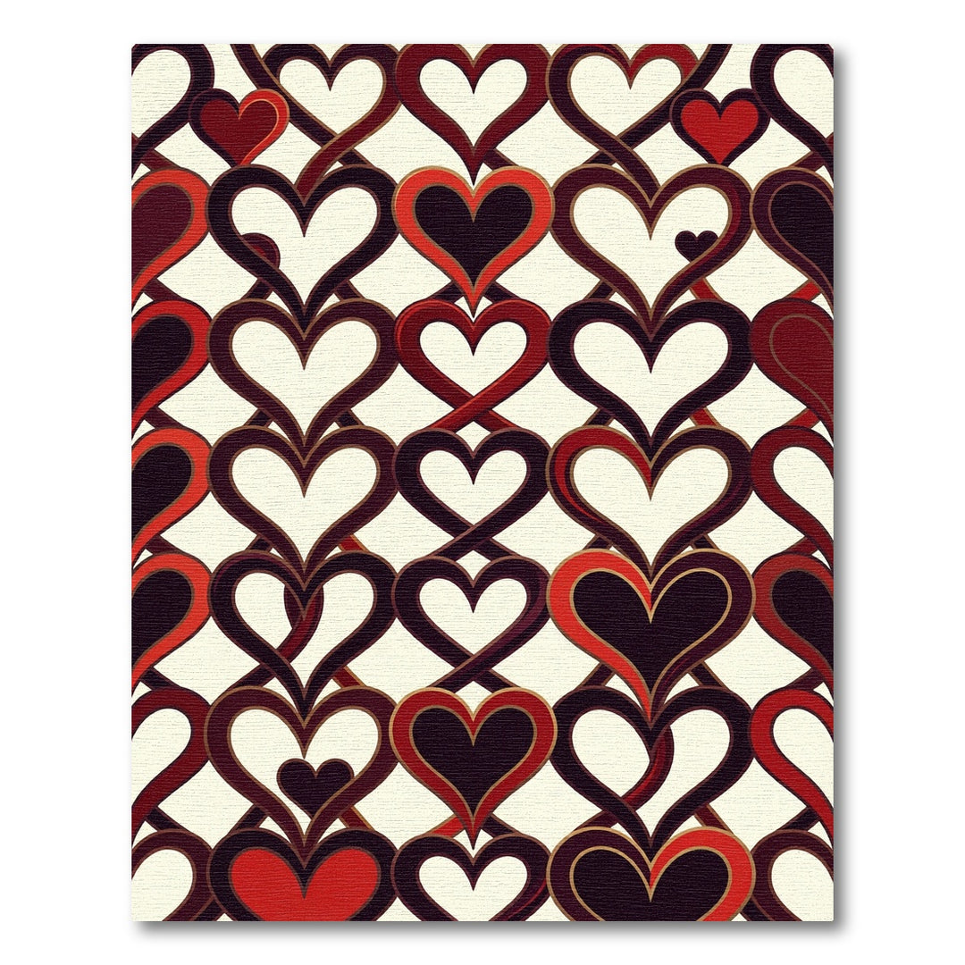 Heart Vines Romantic Retro Rug