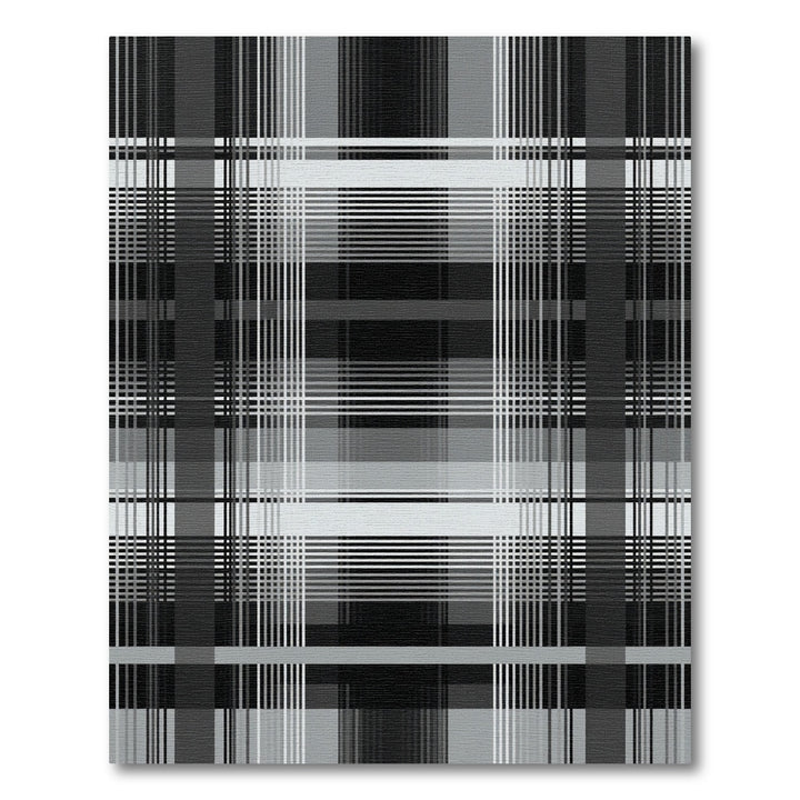 Abstract Black White Plaid Stripes Rug