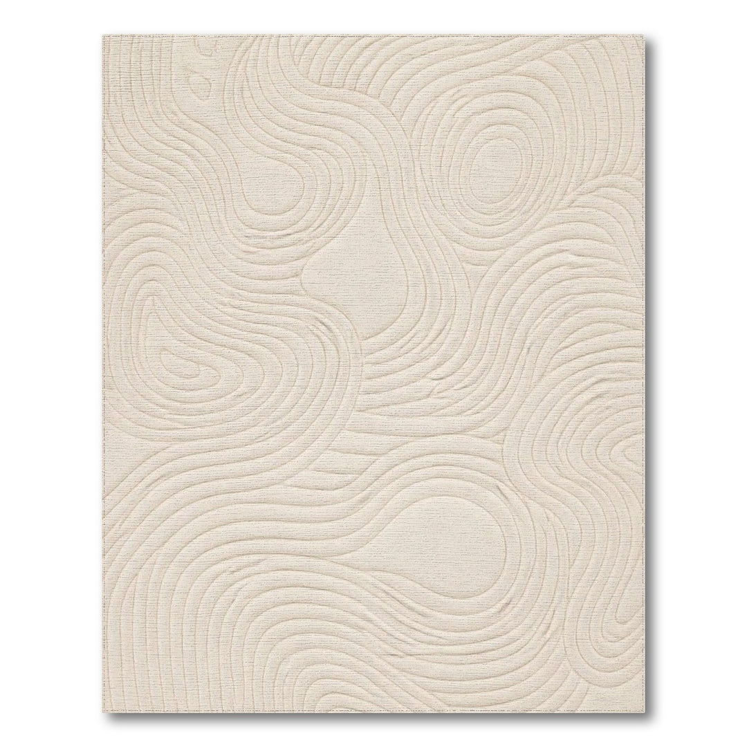 Beige Abstract Swirl Area Rug
