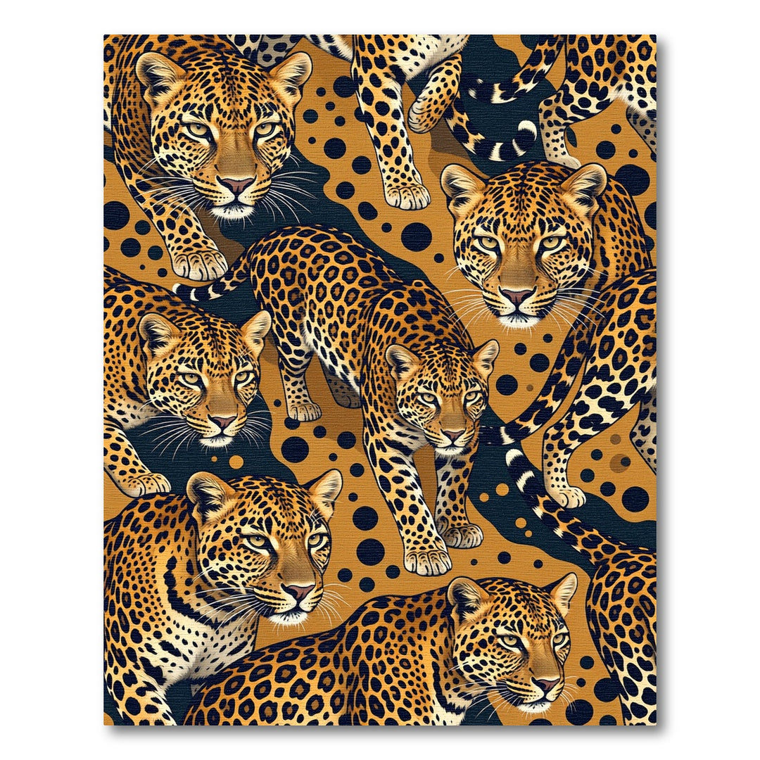 Leopard Spots Collage Art Rug