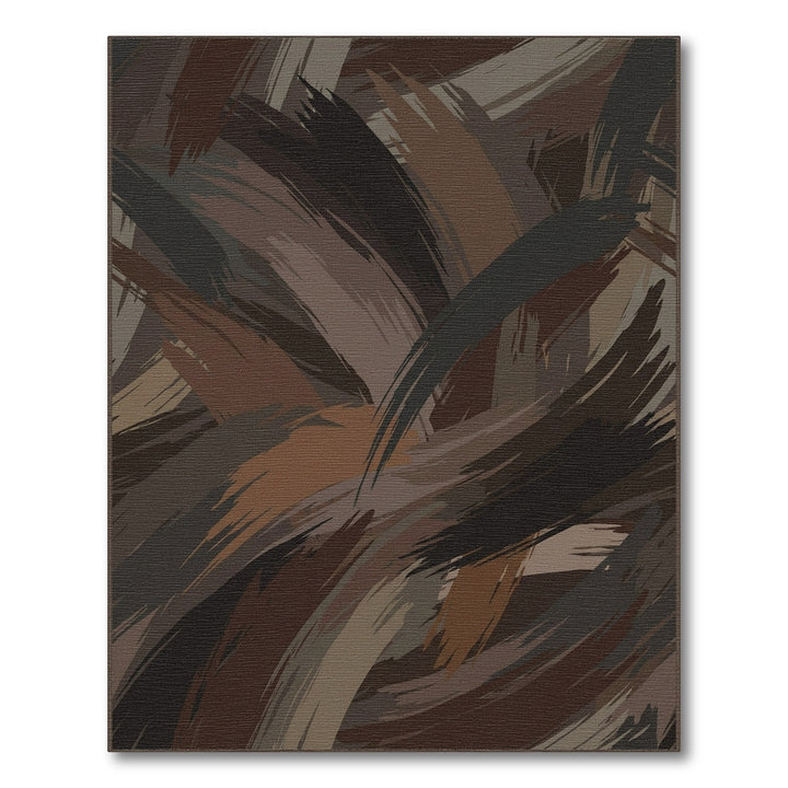 Earthy Abstract Brushstroke Swirl Rug