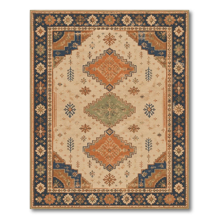 ODIKA Beige Heritage Tribal Area Rug