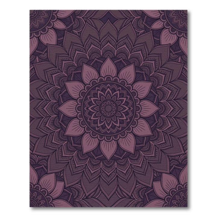 Deep Plum Mandala Floral Rug