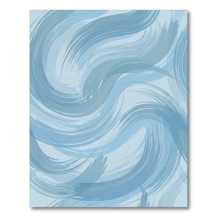Serene Blue Swirl Abstract Rug