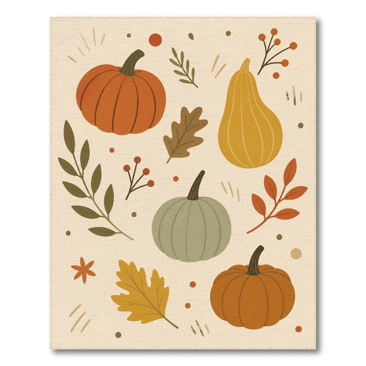 Fall Pumpkin Harvest Washable Area Rug