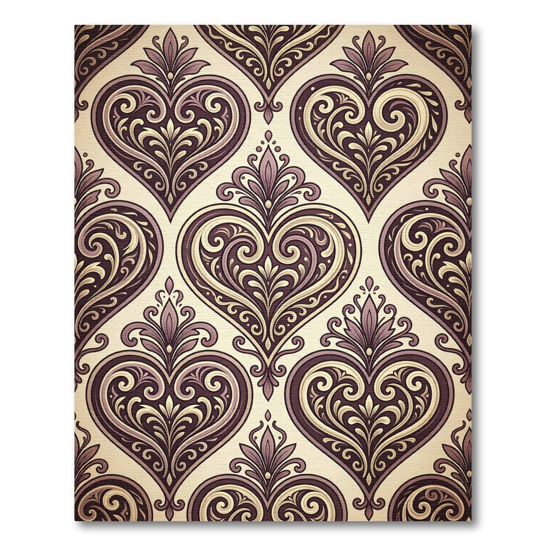 Damask Heart Floral Rug