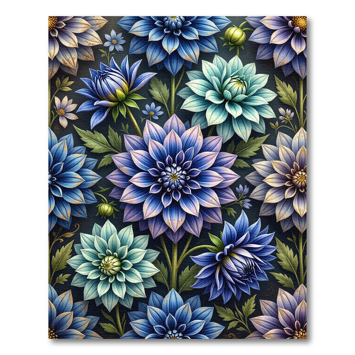 Vibrant Blue Purple Floral Garden Rug