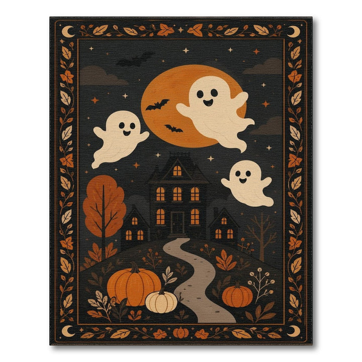 Whimsical Ghost Halloween Area Rug