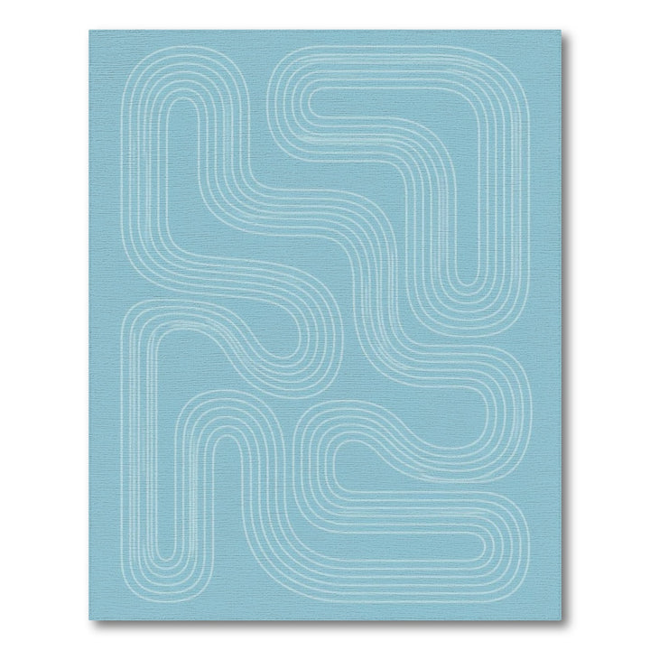 Blue Wave Abstract Area Rug
