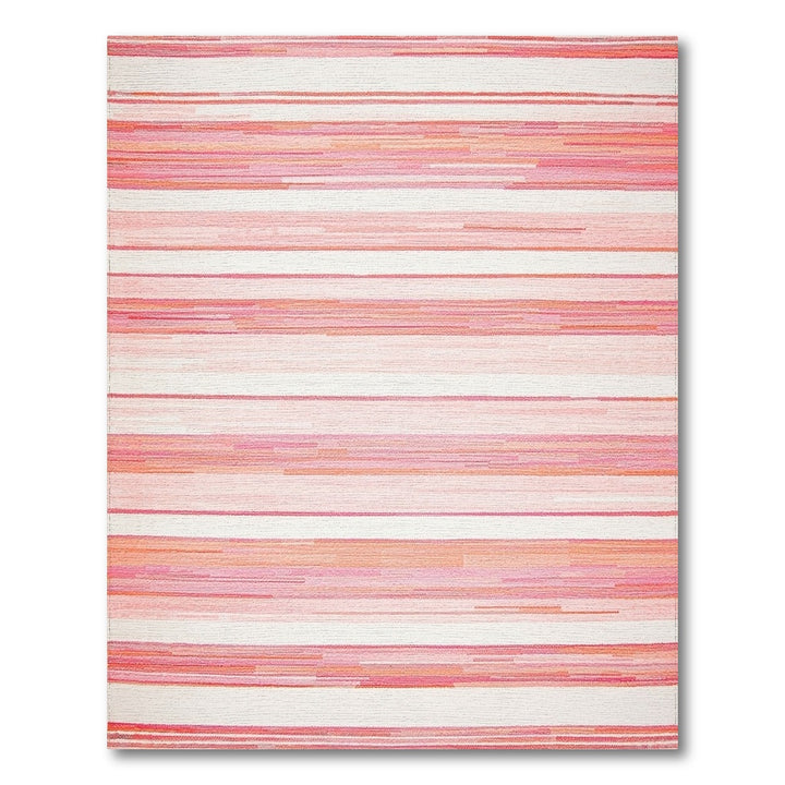 Pink Striped Geometric Pink Area Rug