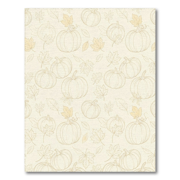 Autumn Harvest Pumpkin Leaf Outline Rug