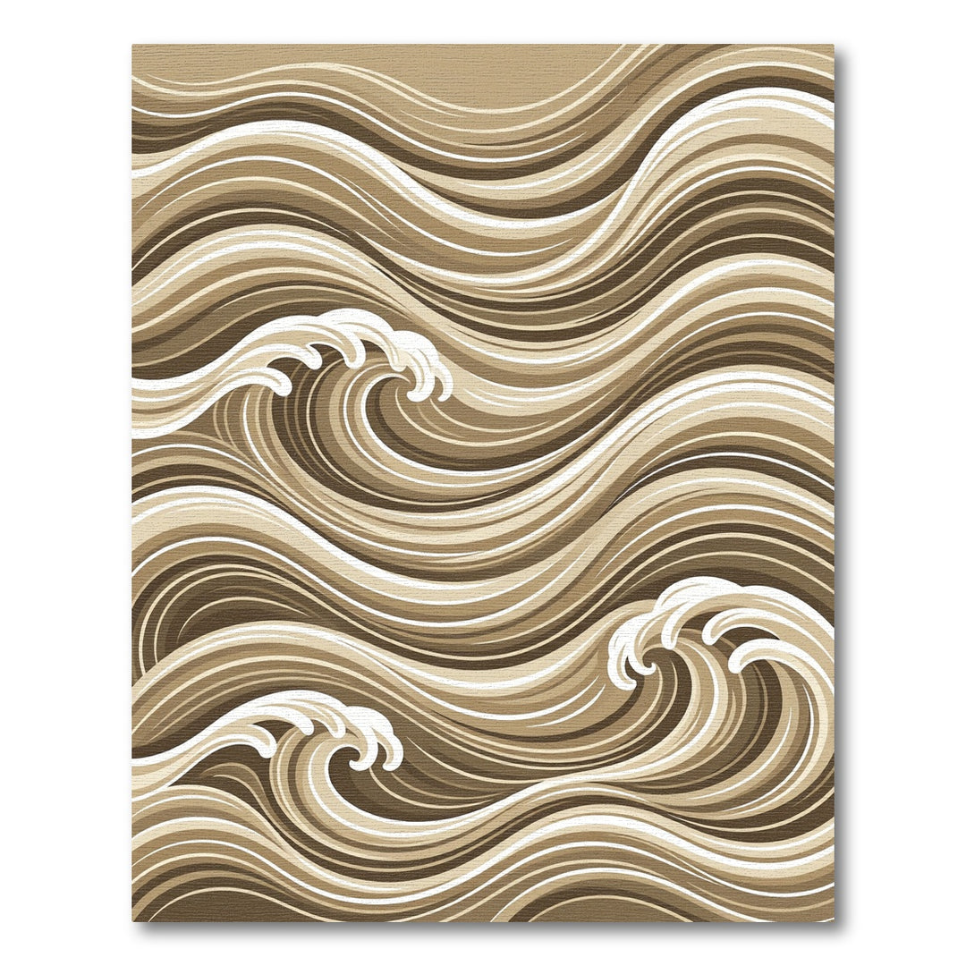 Earthy Brown Wavy River Rug