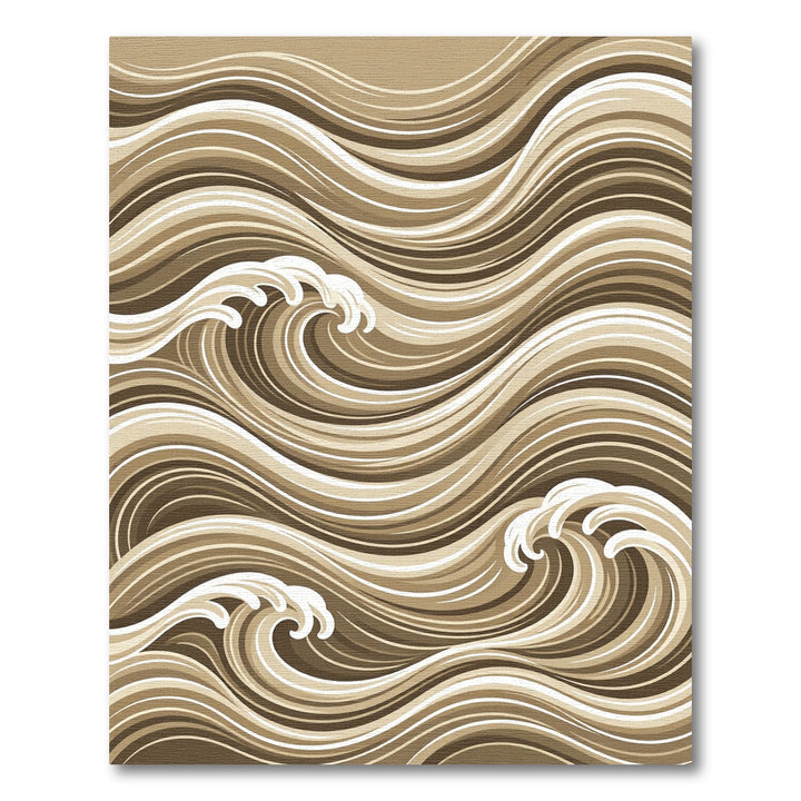 Earthy Brown Wavy River Rug
