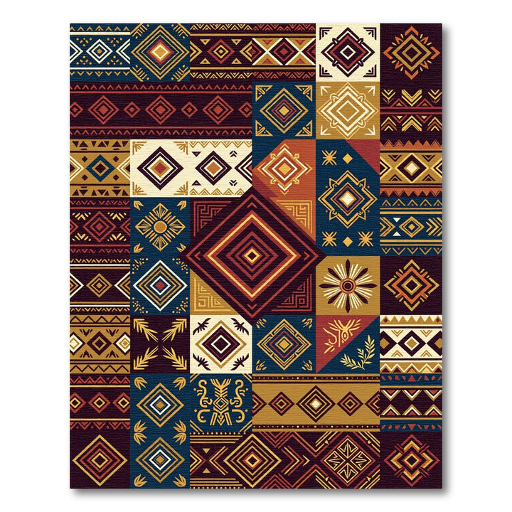 Tribal Geometric Square Rug