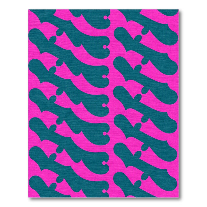 Vibrant Pink Abstract Area Rug