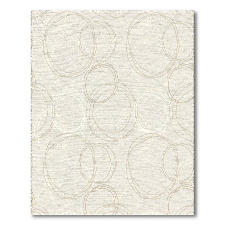 Neutral Cream Scribbled Circles Rug