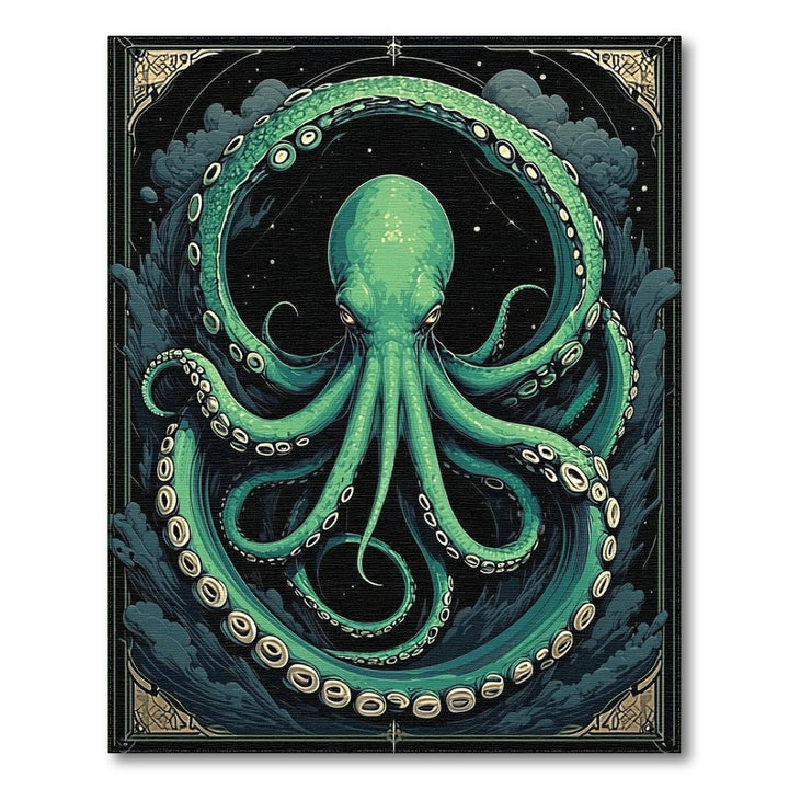 Green Octopus Swirl Area Rug