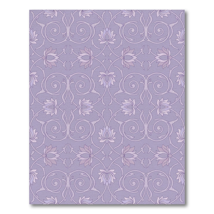 Lila Floral Scroll Swirl Rug