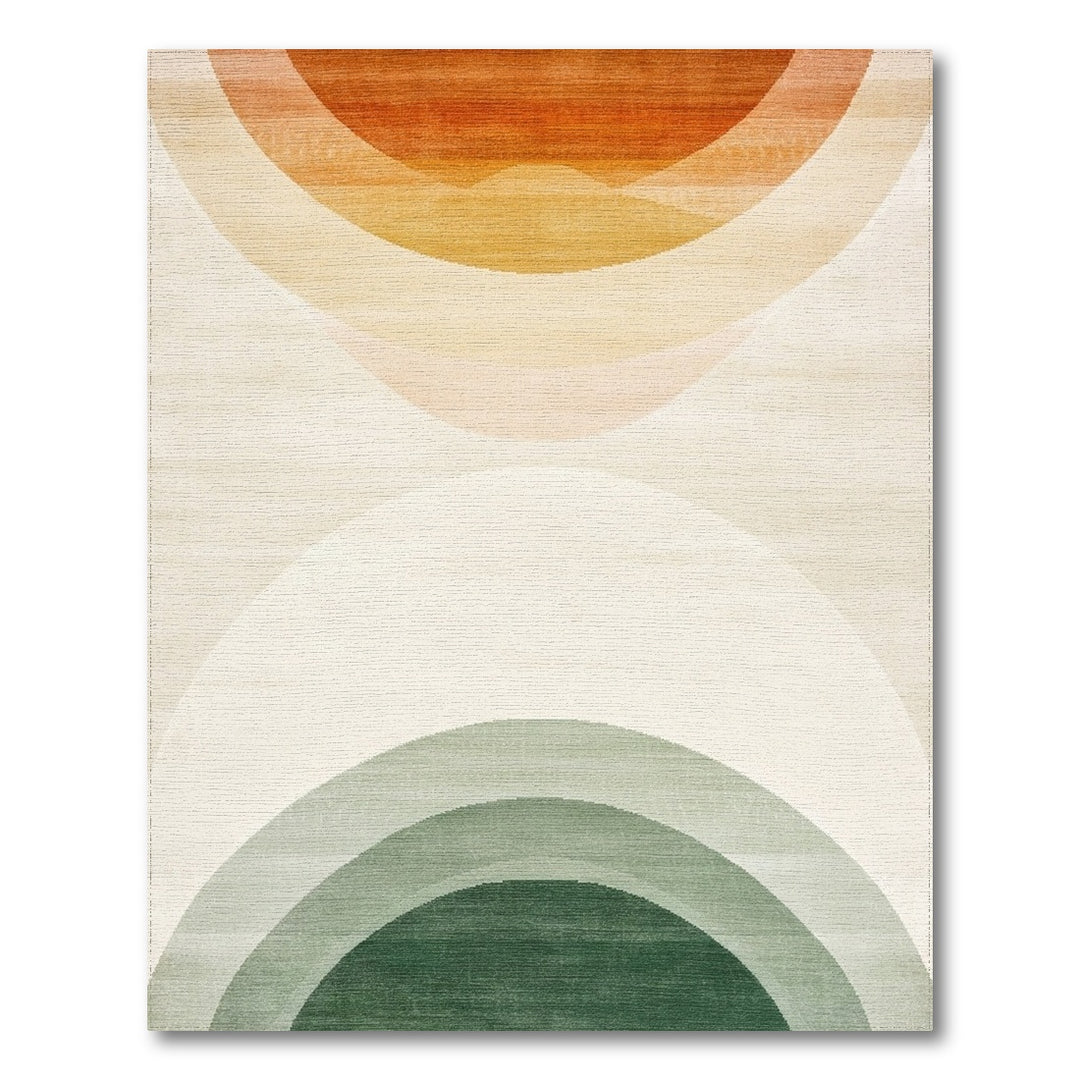 Geometric Arc Beige Neutral Area Rug