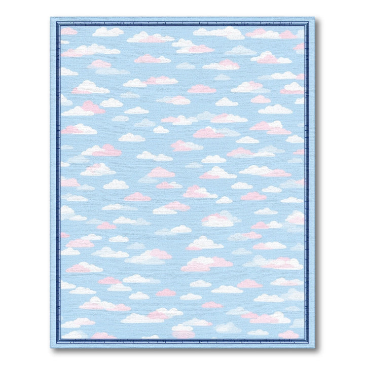 Blue Sky Pink Clouds Washable Kids Area Rug