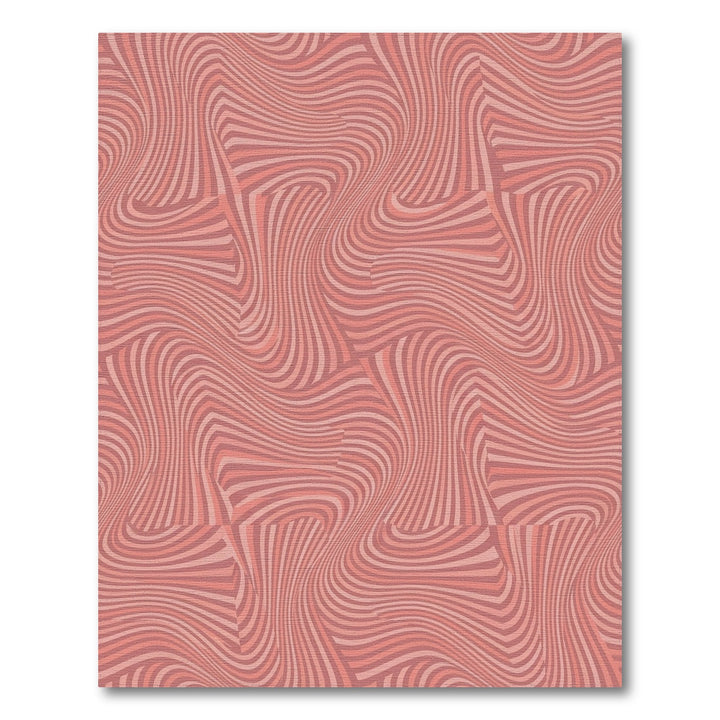 Pink Striped Optical Illusion Waves Rug
