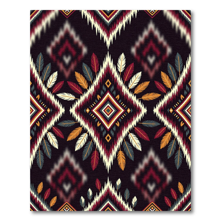 Bold Feathered Ikat Diamond Rug