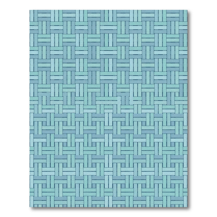 Aqua Blue Woven Texture Rug