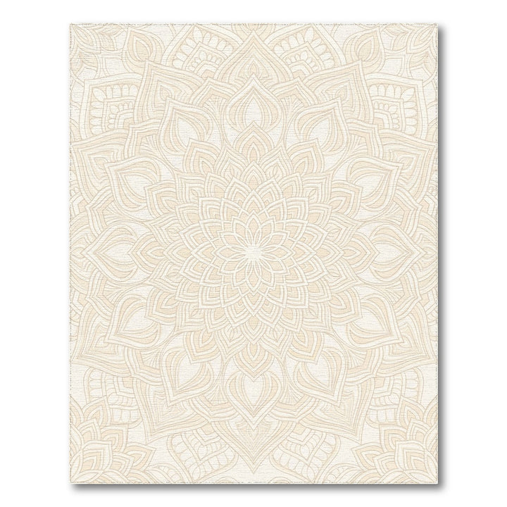 Cream Mandala Floral Intricate Art Rug