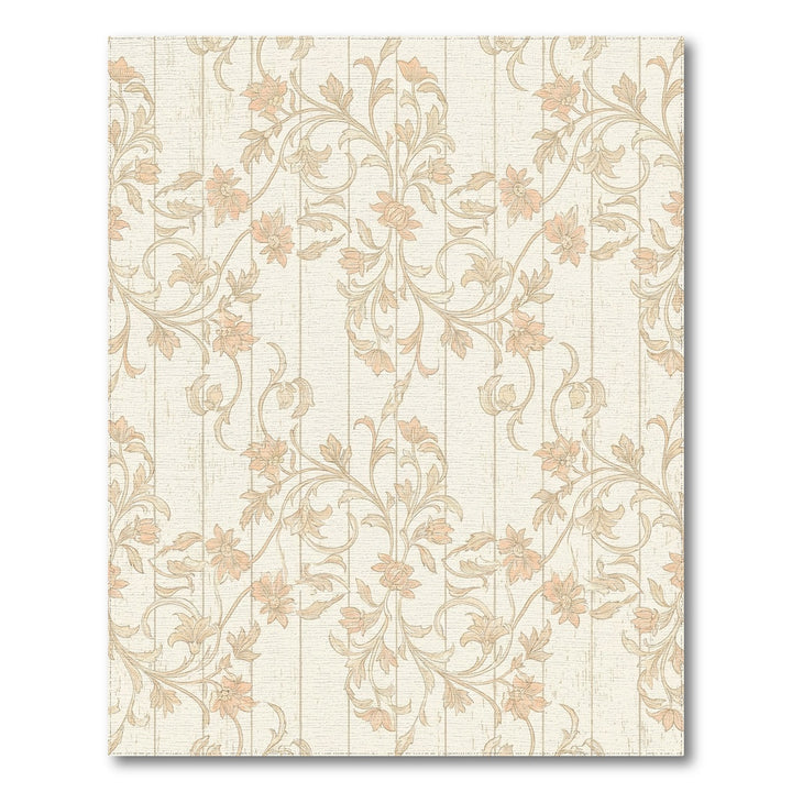 Cream Floral Vine Scroll Rug