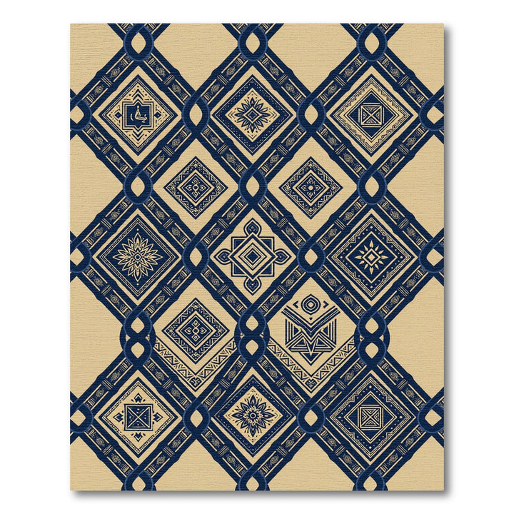 Navajo Blue Diamond Medallion Weave Rug