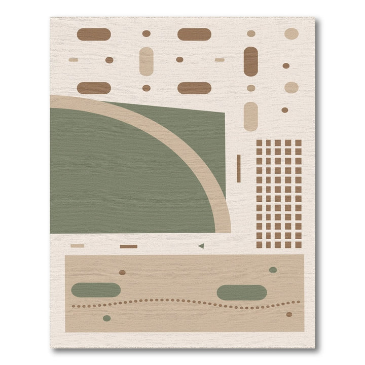 Beige Geometric Abstract Area Rug