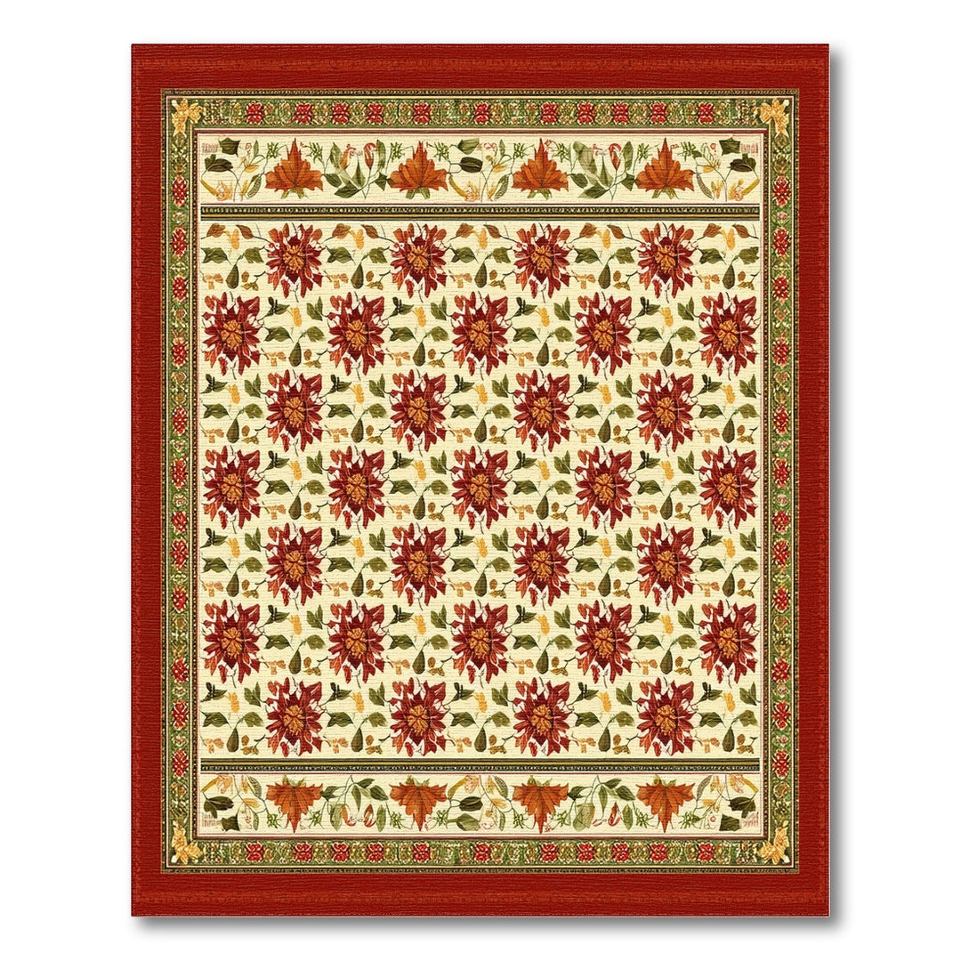 Red Floral Vintage Area Rug