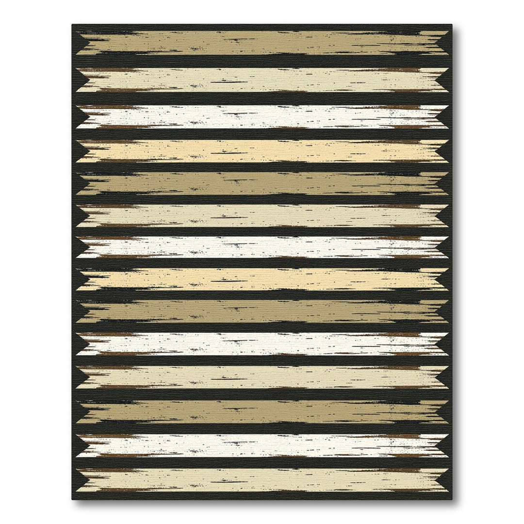 Rustic Wood Grain Horizontal Stripes Rug