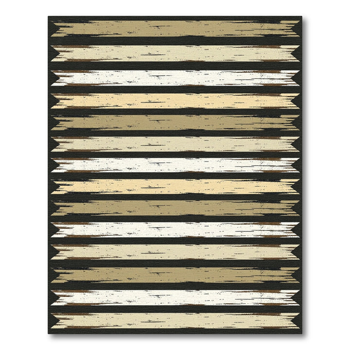 Rustic Wood Grain Horizontal Stripes Rug