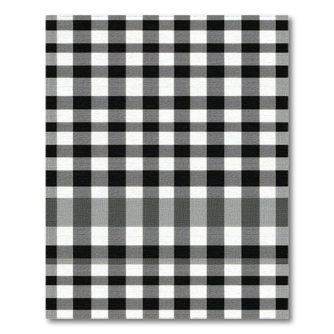 Geometric Modern Black and White Checkered Geometric Area Rug