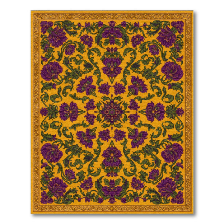 Yellow Purple Floral Area Rug