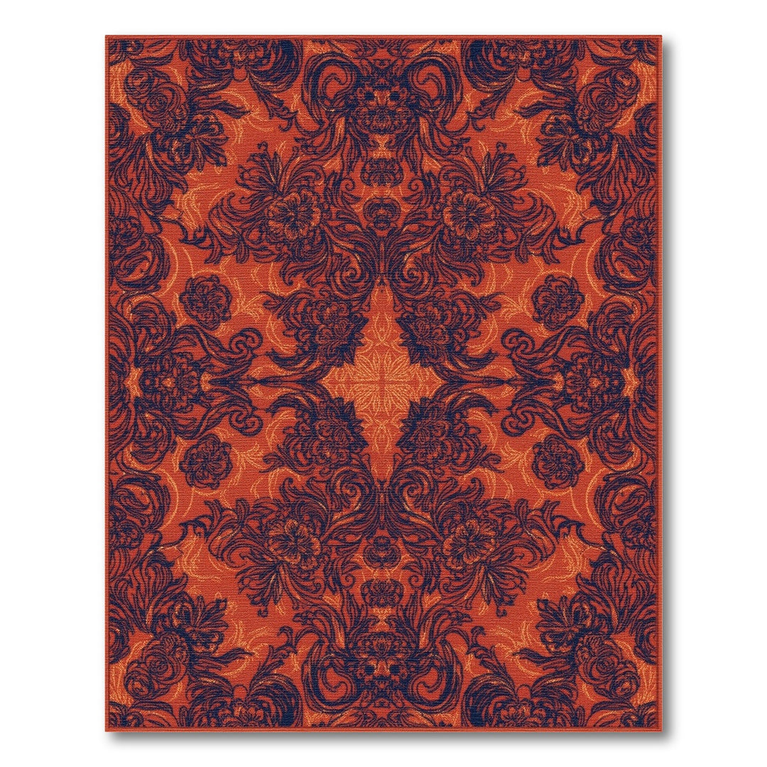 Floral Vintage Bold Red Floral Vintage Area Rug
