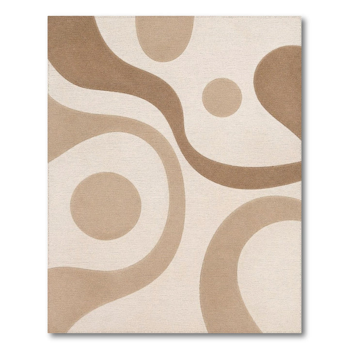 Beige Abstract Swirl Area Rug