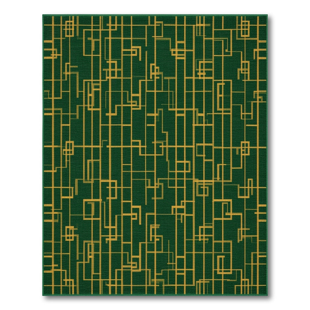 Green Geometric Area Rug