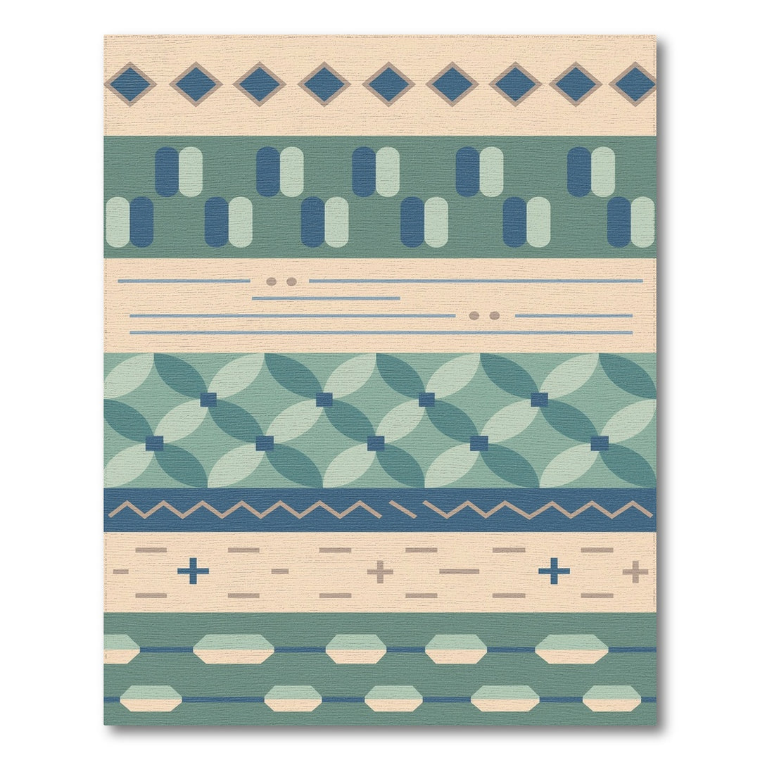Blue Teal Geometric Area Rug