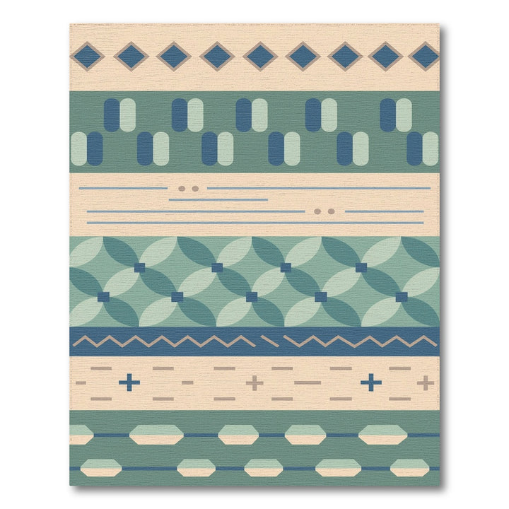 Blue Teal Geometric Area Rug