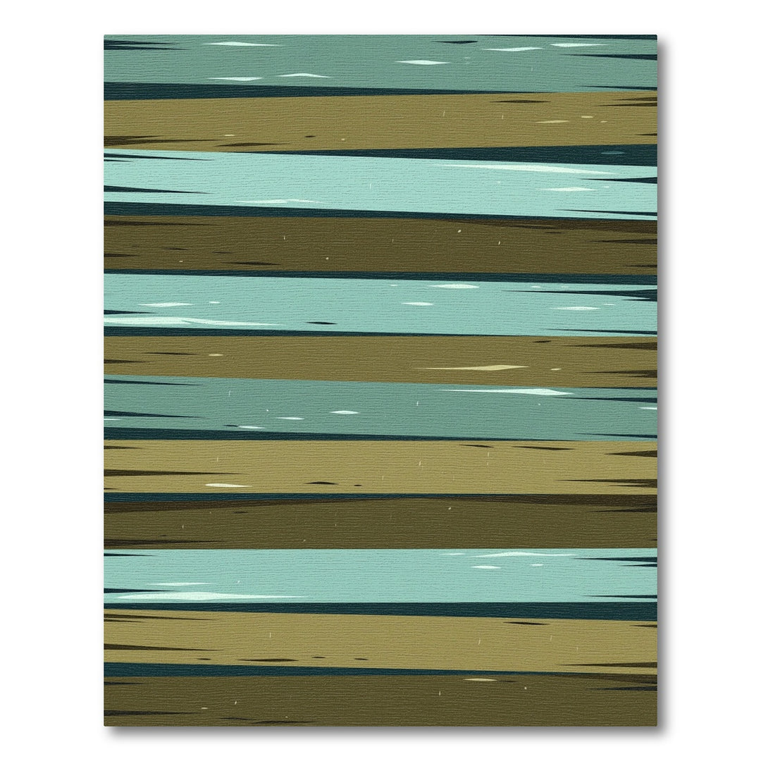 Coastal Blue and Brown Horizontal Stripe Rug