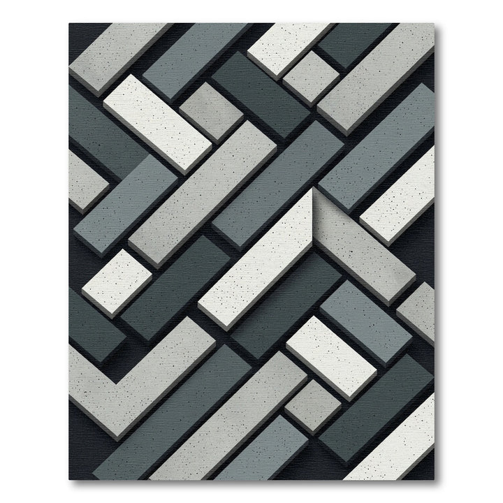 Modern Gray Concrete Herringbone Rug